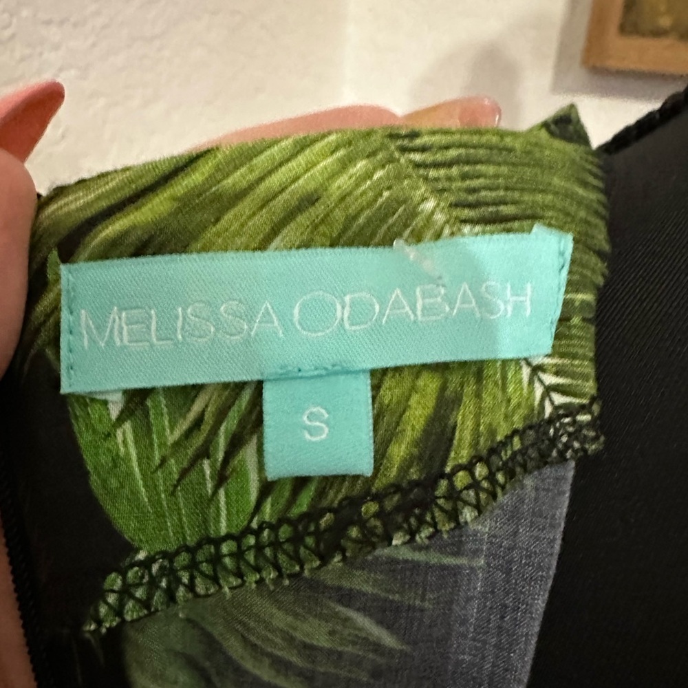 Melissa Odabash Lou Tropical Green Palm Black Maxi Dress - Size Small - Picture 6 of 10